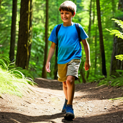 Home 23 Rugged Outdoor Adventure Shoes**
"A young boy, fully clothed in appropriate hiking gear (khaki shorts, blue t-shirt, a light jacket), is hiking on a forest trail. He is wearing durable, waterproof Keen hiking shoes. The background shows a lush green forest with dappled sunlight. perfect anatomy, correct proportions, natural pose, well-formed hands, proper finger count, natural body proportions, safe for work, appropriate content, fully clothed, professional, modest, family-friendly, high-quality photograph, detailed textures, 8k resolution."
**