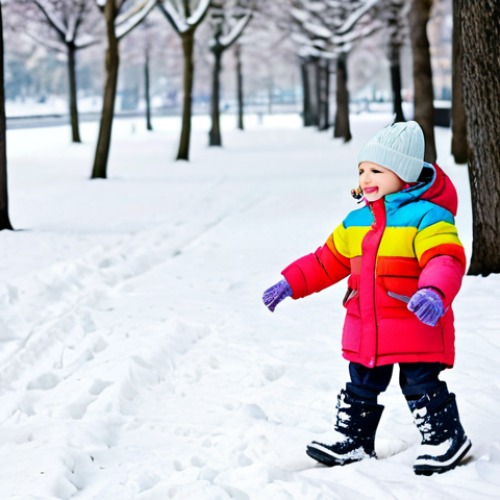 Home 22 Kid Playing in Snow**
"A young child, bundled in a colorful winter coat, is playing joyfully in a snowy park, fully clothed, wearing waterproof winter boots with good traction, safe for work, appropriate content, family-friendly, natural pose, perfect anatomy, well-formed hands, proper finger count, snow-covered trees in the background, bright daylight, high quality, professional photography, modest winter attire."
**