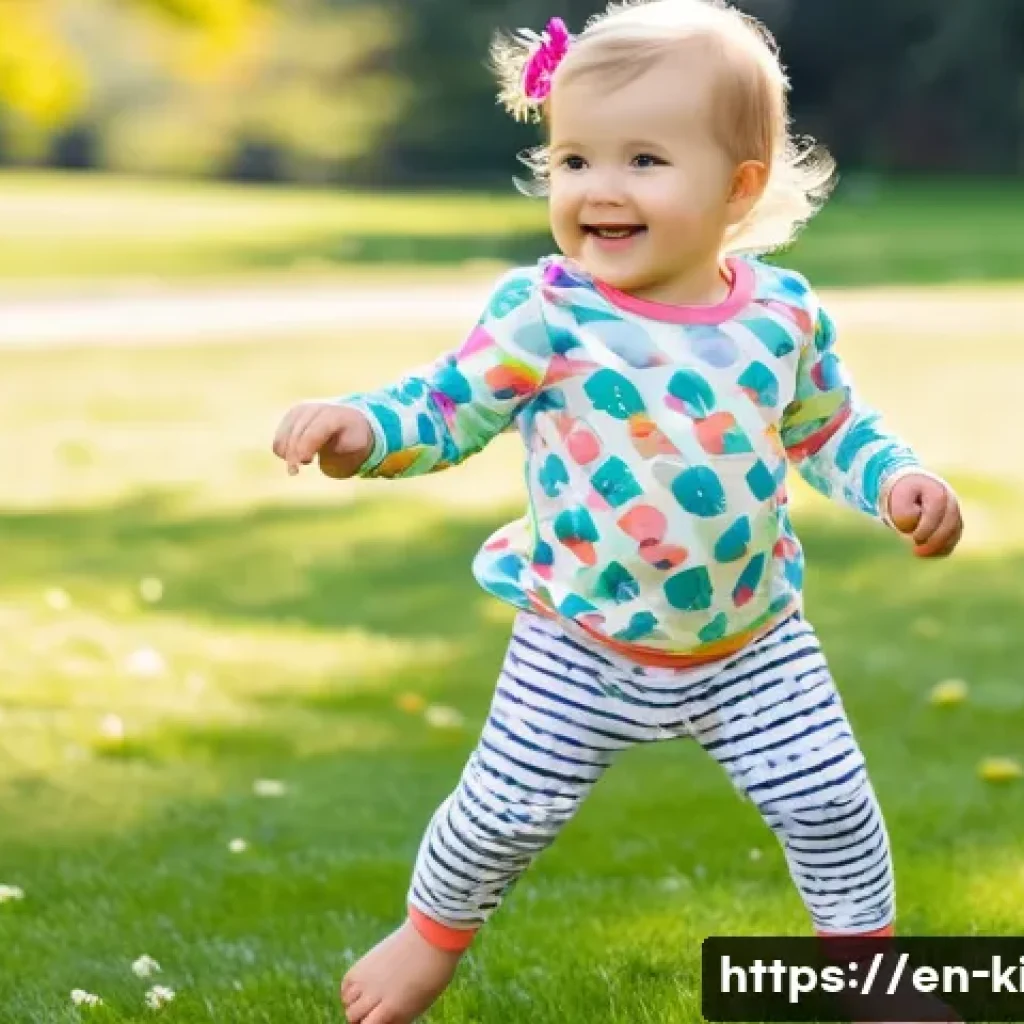 키즈 패션 브랜드 추천 - A cheerful toddler wearing soft, breathable organic cotton clothes from Hanna Andersson, featuring b...