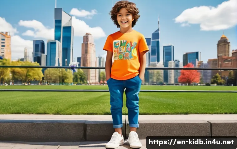 자라키즈와 오가닉맘의 차별점 - A vibrant urban playground scene featuring children aged 5-8 wearing trendy Zara Kids outfits: color...